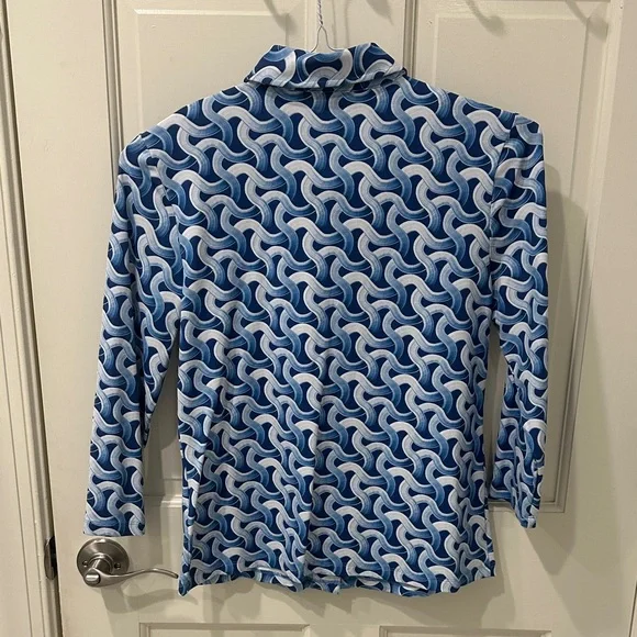 J. McLaughlin Blue and White Button-Down, Size S - Picture 5 of 5